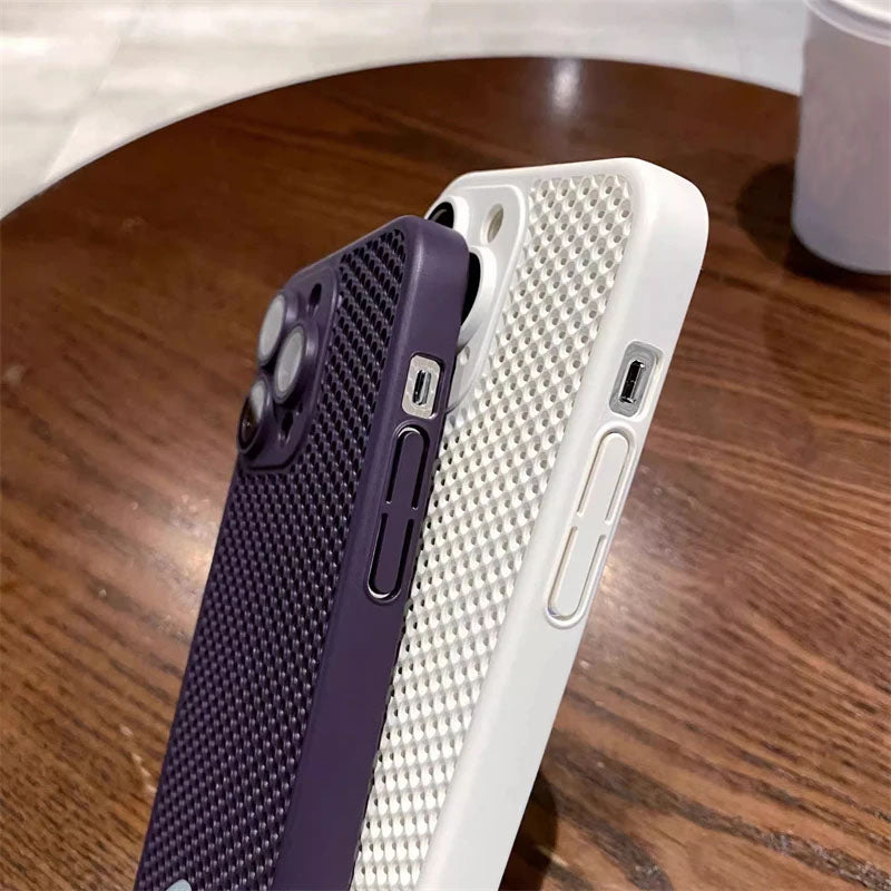 Original Heat Dissipation Breathable Mesh Hole Case For IPhone