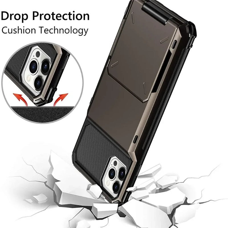 Wallet 4-Card Slot Credit Phone Case For iPhone