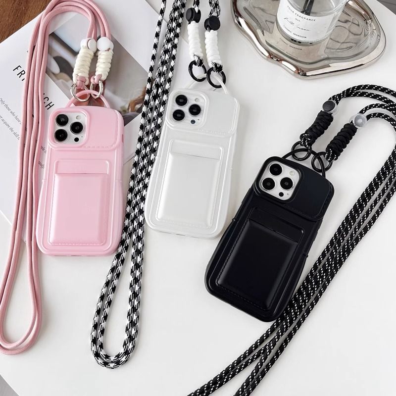 Crossbody Card Holder Silicone Phone Case For iPhone