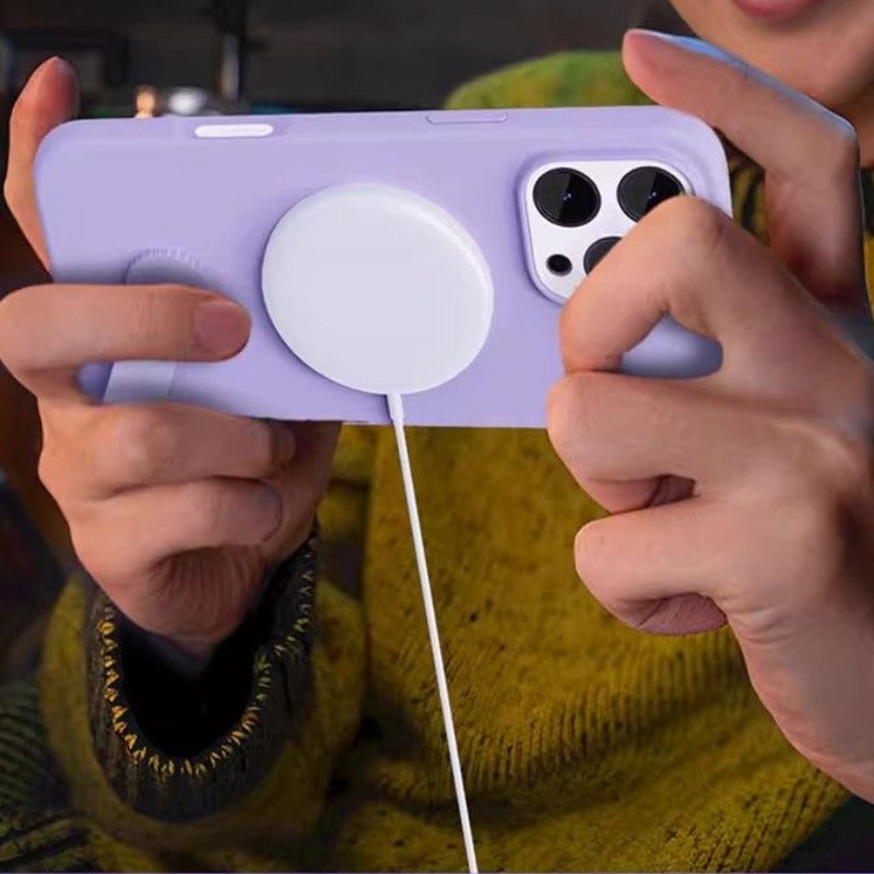 Liquid Silicone Magnetic Ring Phone Case For iPhone