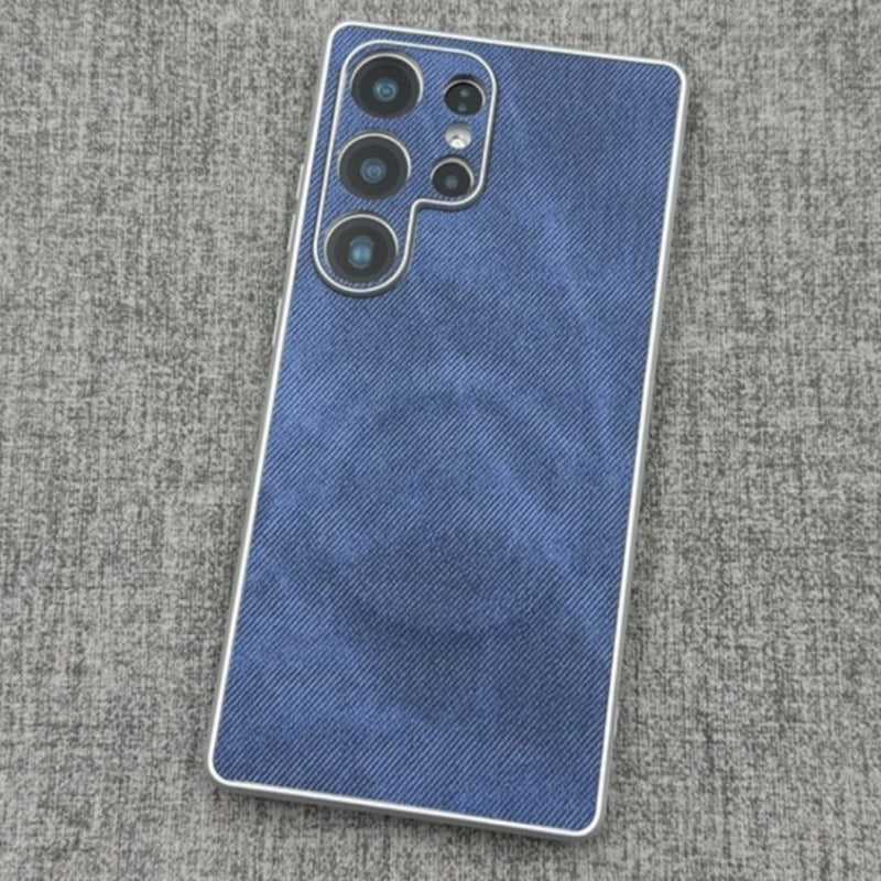 Magnetic Denim Textured Soft Phone Case For Samsung