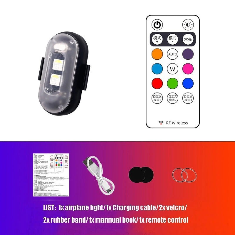 Colorful Car LED Light, Wireless Remote Control LED Strobe Light