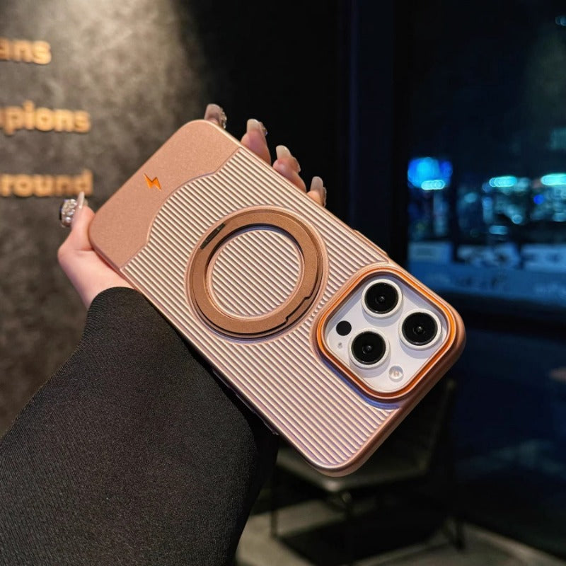 Corrugated 360 °rotating Magnetic Bracket Phone Case For iPhone