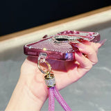 Heart-shaped Crystal Lanyard Phone Case For iPhone