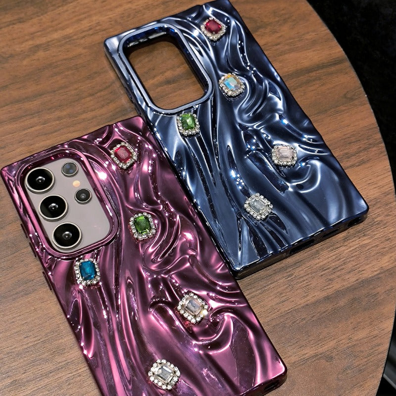 Pleated Electroplating Phone Case For Samsung