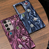 Pleated Electroplating Phone Case For Samsung