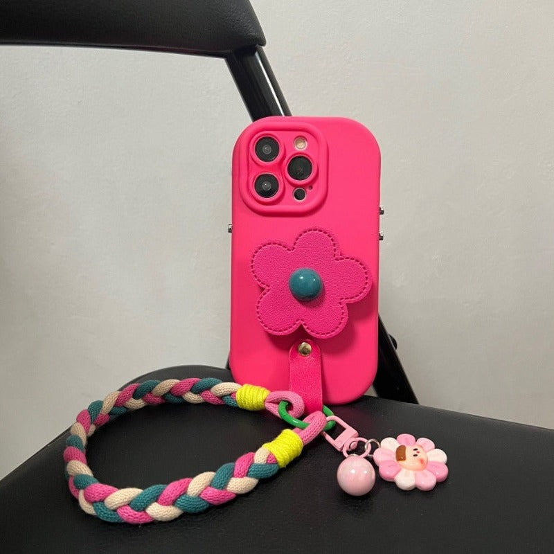 Contrast Color Flower Phone Case For iPhone