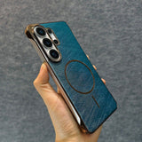Gold-textured Magnetic Frameless Phone Case For Samsung