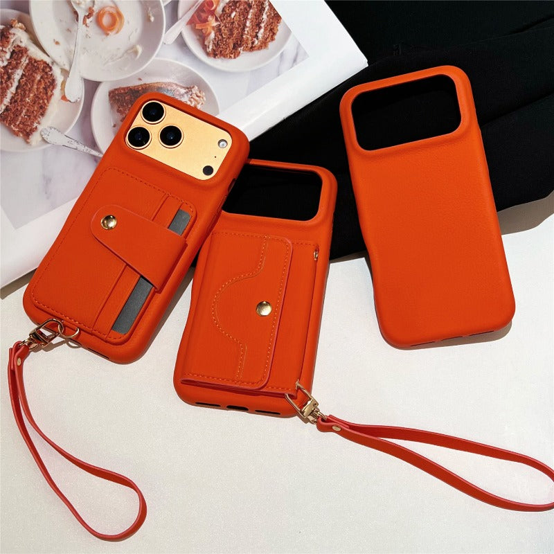 Litchi Leather Phone Case For iPhone