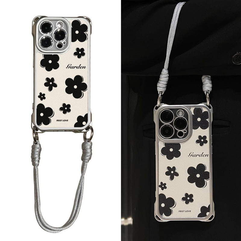 Black Floral Phone Case For iPhone