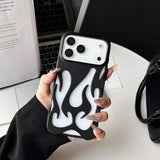 3D Hollow Flame Dissipate Heat Phone Matte Case for iPhone