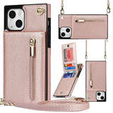 Crossbody Zipper Cards Solt Wallet Leather Case For iPhone