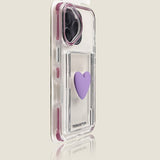 Love Card Holder Four-corner Anti-fall Phone Case For iPhone