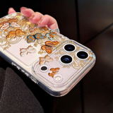 Faux Knitted Butterfly Transparent Phone Case For iPhone