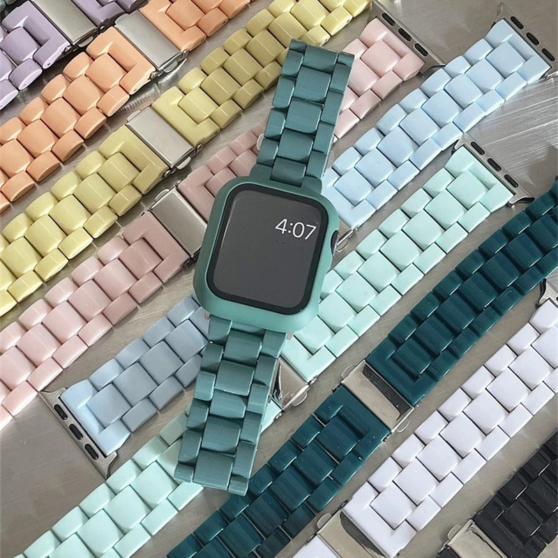 Candy Color Resin Silicone Strap For Apple Watch