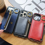 Leather Zipper Wallet with Card Slot Phone Case For iPhone