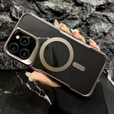 Magnetic Transparent Anti -fall Mobile Phone Case For iPhone