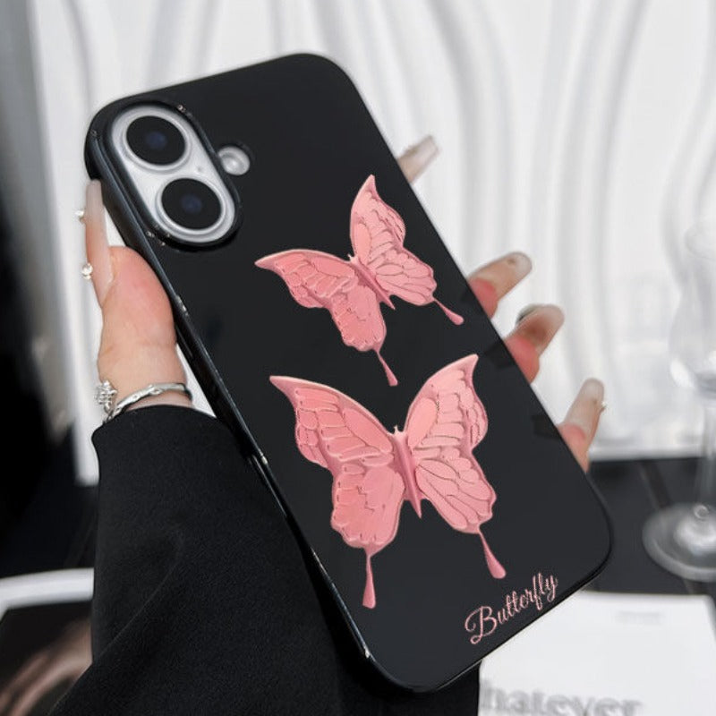 Pink Butterfly Jelly Phone Case For iPhone