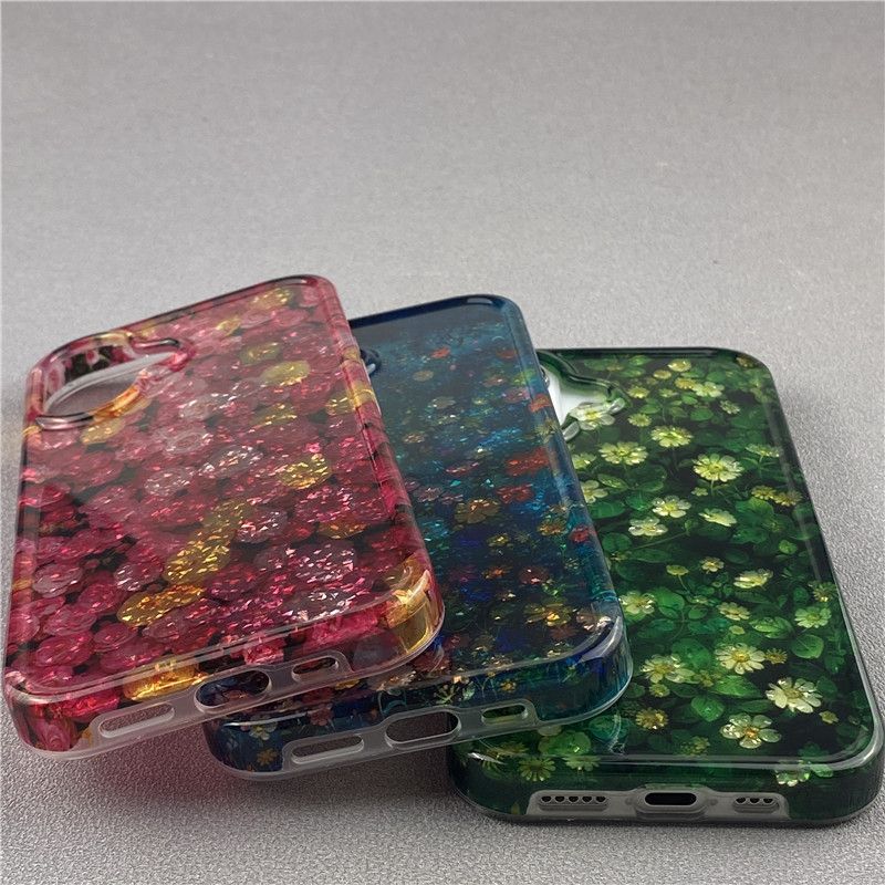 Flowers and Green Leaves Double Layer Phone Case For iPhone