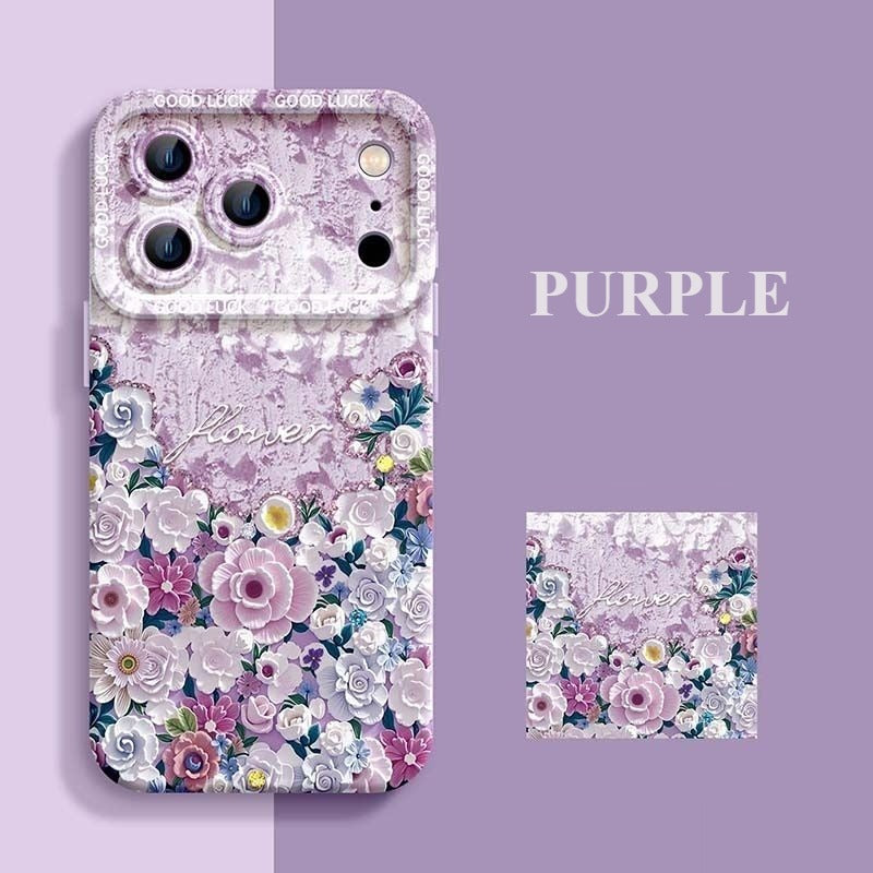 Oil Painting Flower Phone Case For iPhone