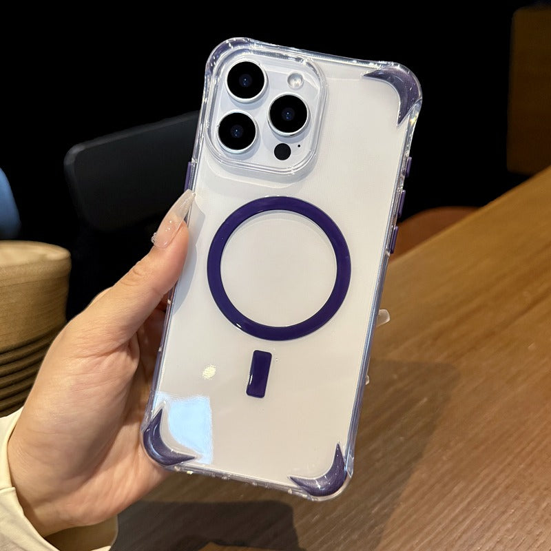 Simple Transparent Magnetic Phone Case For iPhone
