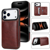Leather Case with Card Slot and Stand For iPhone