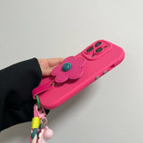 Contrast Color Flower Phone Case For iPhone
