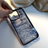 Black Texture Water Hard Phone Case For iPhone