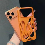 3D Hollow Flame Dissipate Heat Phone Matte Case for iPhone