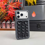 Color-blocked Suction Cup Liquid Silicone Phone Case For iPhone