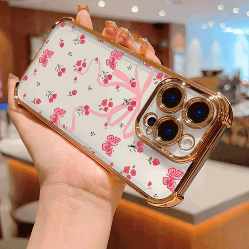 Butterfly Four Corner Anti-drop Lucency Phone Case For iPhone