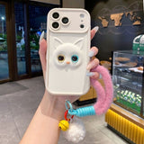 3D Cat Lanyard Anti-drop Phone Case For iPhone
