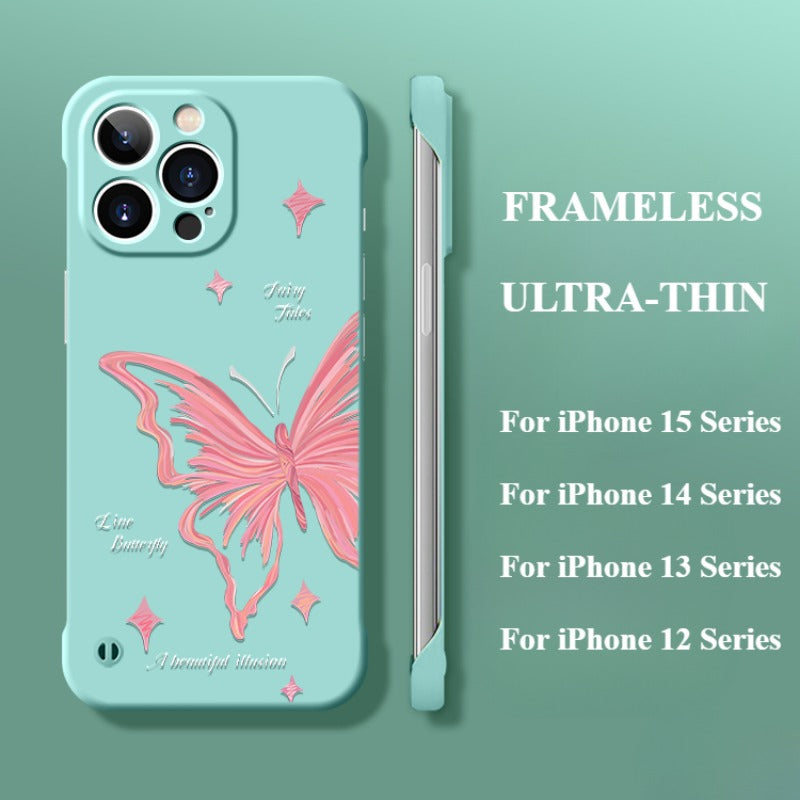 Frameless Butterfly Phone Case For iPhone