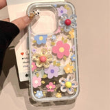 Colorful 3D Flower Phone Case For iPhone