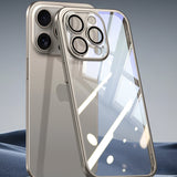 Titanium Color Electroplated Edge PC Back Panel Phone Case For iPhone