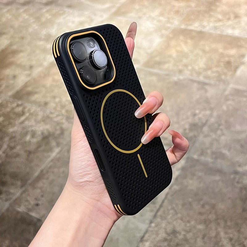 Contrast Color Heat Dissipation Magnetic Phone Case For iPhone