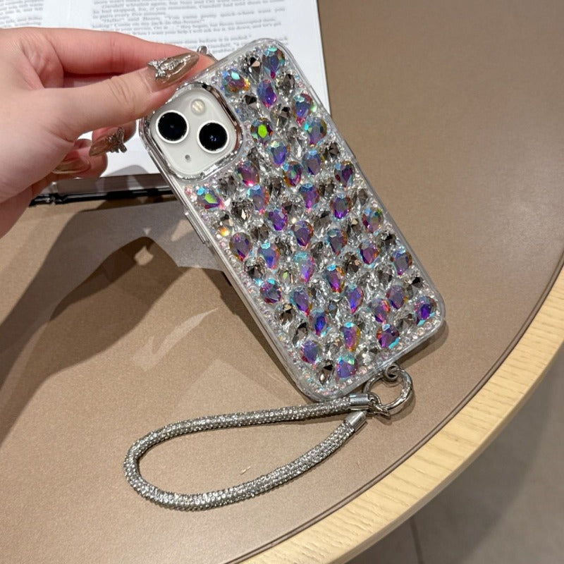 Electroplating 3D Glass Rhinestone Phone Case For iPhone