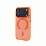 Metal Lens Frame Frosted Magnetic Phone Case For iPhone