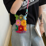Flower Woven Phone Bag