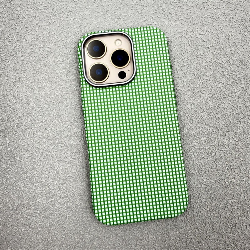 Fresh Lattice Magnetic Metal Frame Phone Case For iPhone