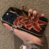 Oil Painting Lily Flower Retro Pattern Phone Case For iPhone