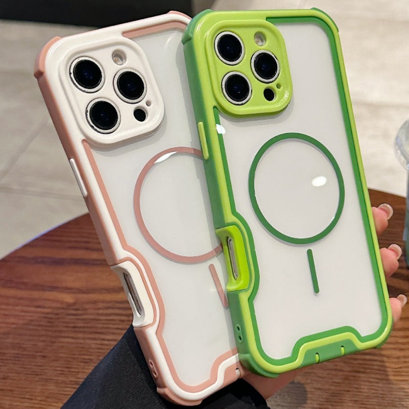Colorblock Magnetic Phone Case For iPhone