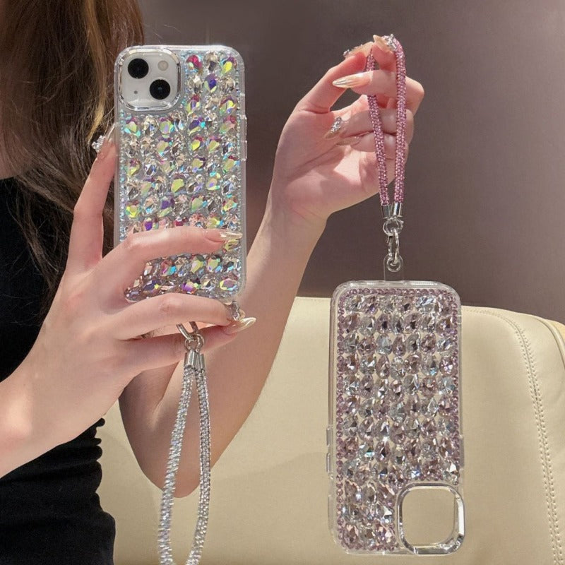 Electroplating 3D Glass Rhinestone Phone Case For iPhone