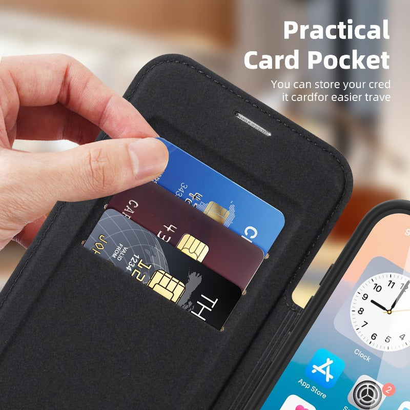 Leather Magnetic Flip Phone Case For iPhone