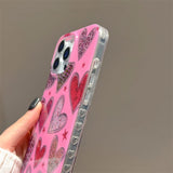 Semi-transparent Leopard Print Heart Phone Case For iPhone