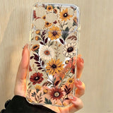 Retro Bouquet Transparent Magnetic Phone Case For iPhone