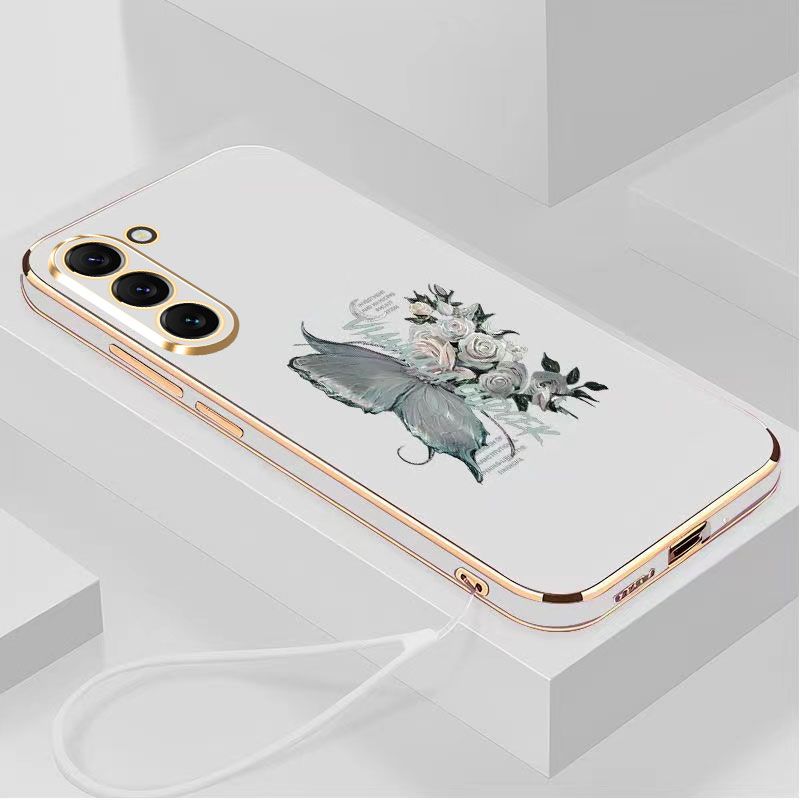 Butterfly Flower Anti-fall Soft Electroplating Phone Case For Samsung