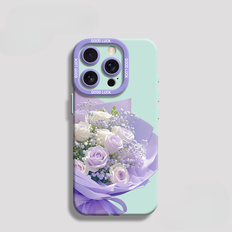 Purple Rose Bouquet Phone Case For iPhone