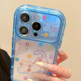 Polka Dot Cat Large Window Phone Case For iPhone