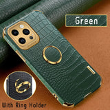 Leather Plating Silicone Case For iPhone